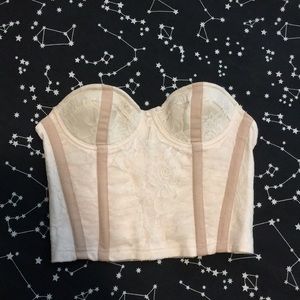 H&M light pink/peach/cream corset size 4 US